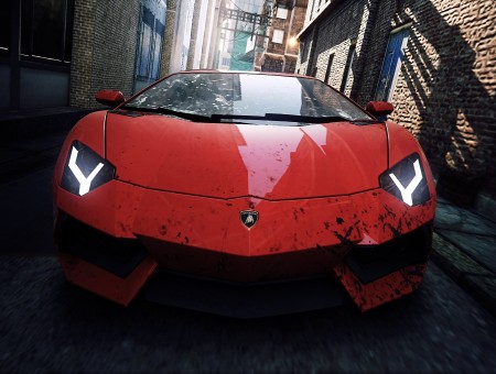 Red Lamborghini Aventador