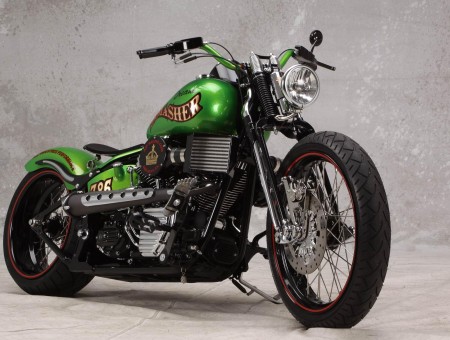 Green Black Motorcycle