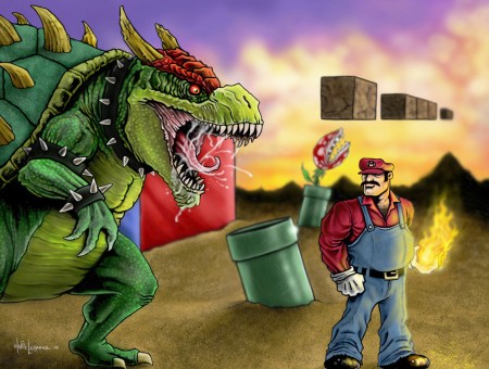 Super Mario And Bowser Fan Art Illustration