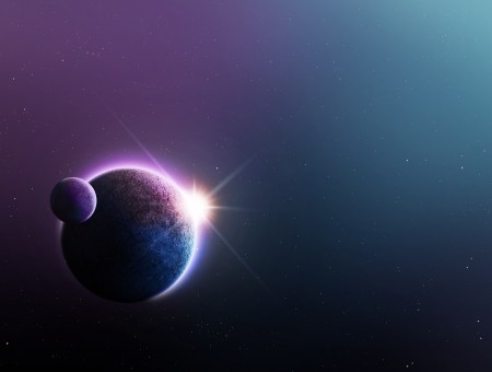 Planet With Moon Illustration