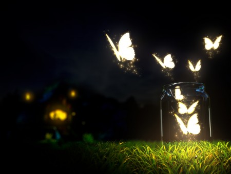 Glowing Butterflies Graphics