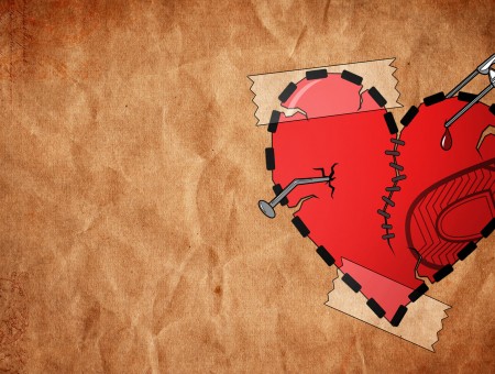 Red Stitch Heart Illustration