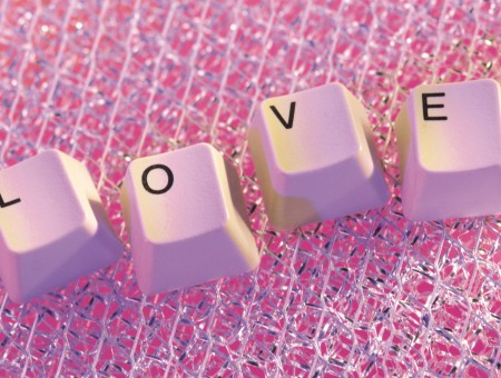 White Love Computer Keyboard Keys