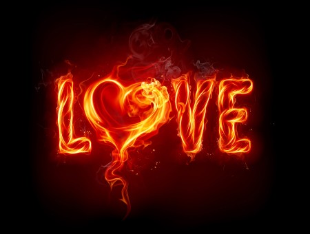Flamed Love Text Illustration
