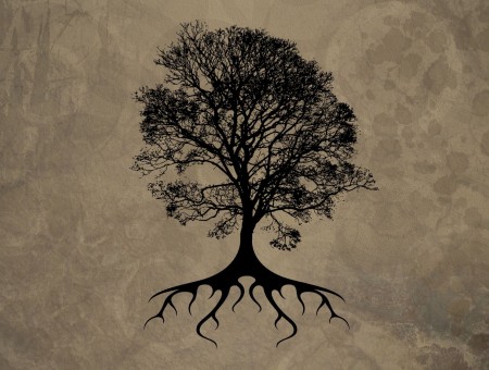 Black Tree Image With Roots