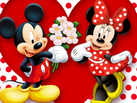 Mickey Mouse And Minnie Mouse Illustration