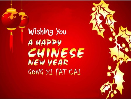 Wishing You A Happy Chinese New Year Red And Gold Poster