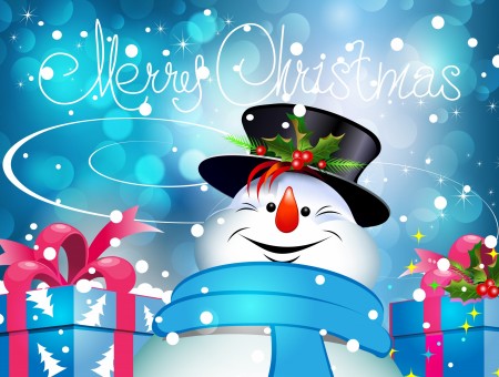 Merry Christmas Snowman Illustration