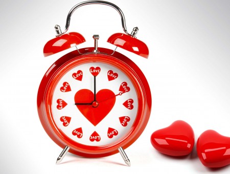 Red Round Analog Alarm Clock