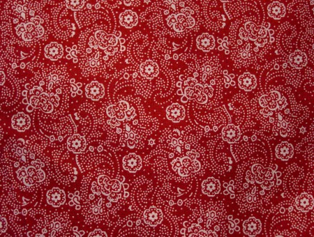 Red White Floral Textile