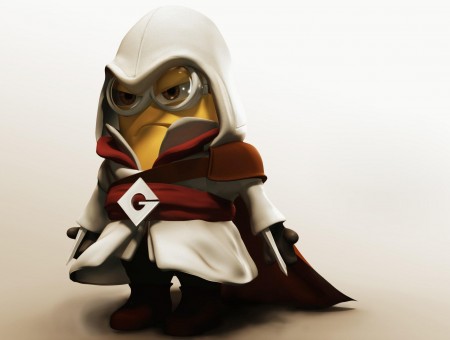 Minion Character In White And Red Cape