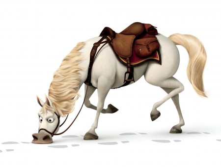 2d White Horse Character