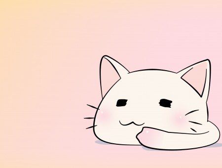 White And Pink Cat Illustration