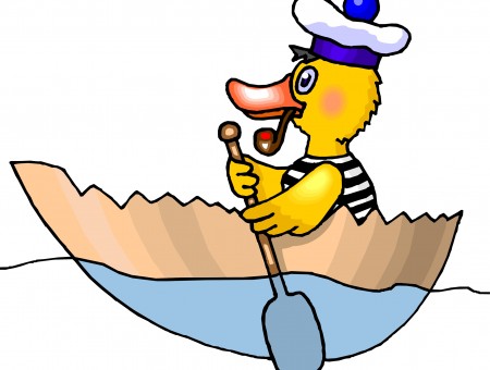 Duck In Egg Shell Boat Graphic