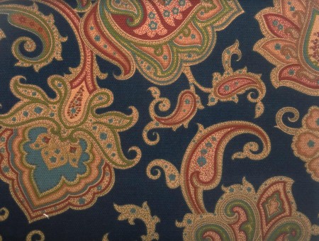 Blue Brown Red And Green Paisley Textile