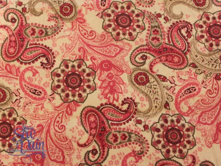 Red Green And Pink Paisley Pattern