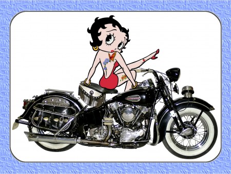 Betty Boop On Motorcycle Photo
