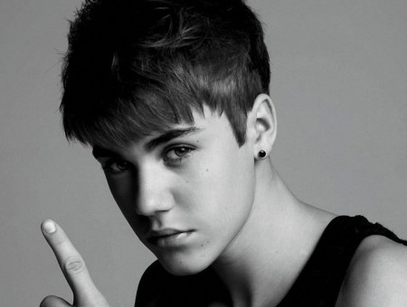 Justin Bieber Grayscale Photo