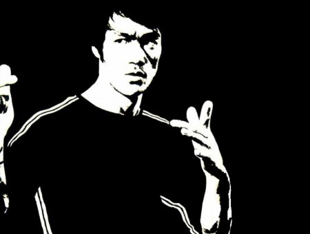 Bruce Lee Black And White Graphic
