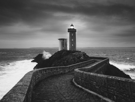 Gray Scale Photo Of Lighthouse