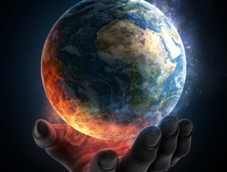 Earth And Hand 3d Illustration