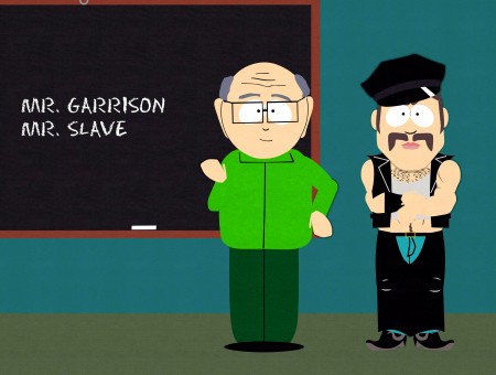 Mr. Garrison And Mr. Slave South Park