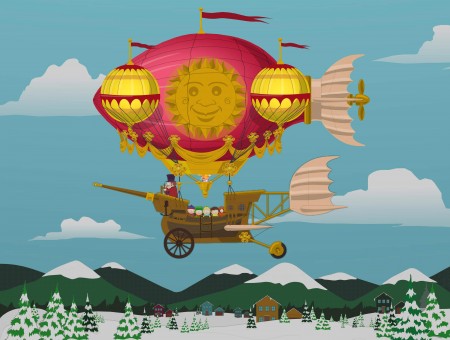 Cartoon Hot Air Balloon Graphic