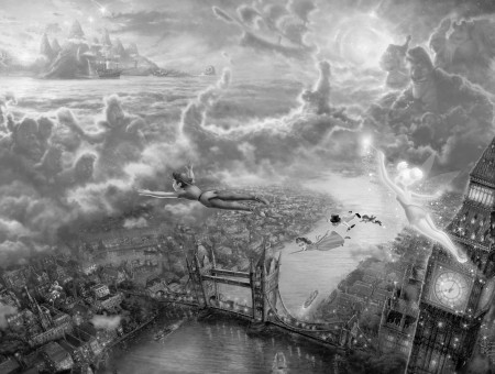 London Over Clouds Artwork