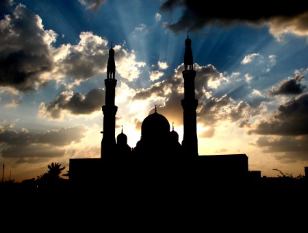 Silhouette Of Mosque During Day
