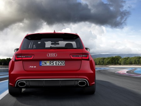 Red Audi Rs6 On Road