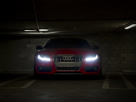 Red Audi Rs5 Parking On Parking Area