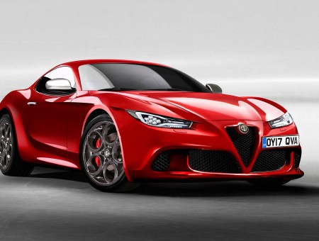 Red Alfa Romeo Sports Car Coupe