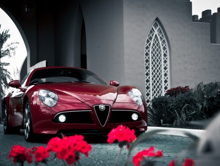 Red Alfa Romeo 4C