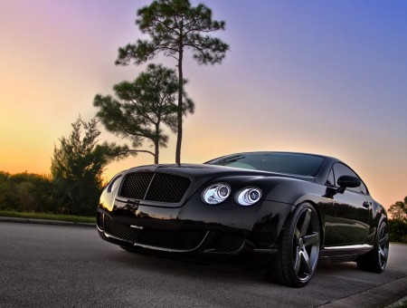 Black Bentley Continental On The Road