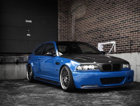 Black And Blue BMW M3 Parked