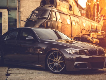 Black BMW Sedan With Chrome Mag Wheel