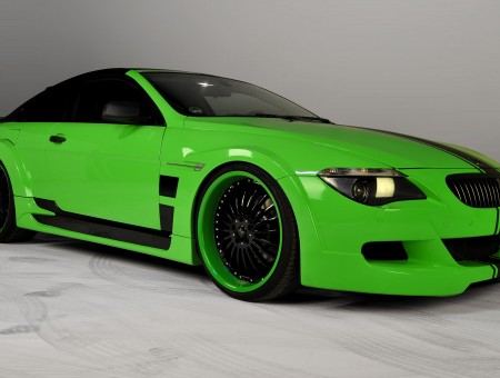 Green Black Coupe BMW 6 Series