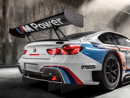 White Blue And Red Bmw Race Car Bmw M4