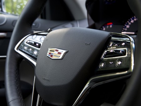 Black Cadillac Multi Function Car Steering Wheel