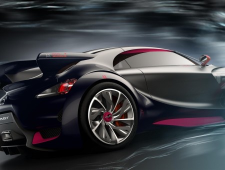 Black And Red Coupe Concept Car Art