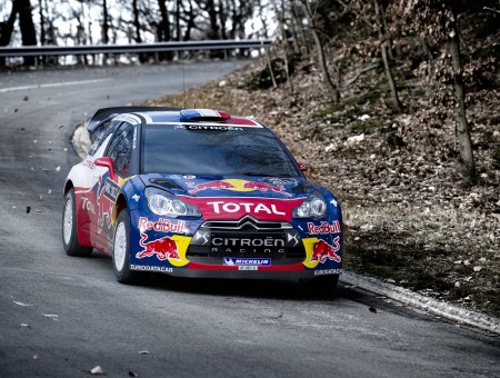 Red And Blue Rally Car On Road During Daytime Citroen