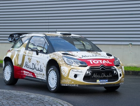 White And Gold Citroen C3 Rally Car