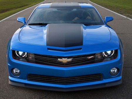 Black And Blue Chevrolet Muscle Car