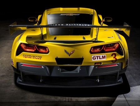 Yellow And Black Chevrolet Corvette Racing Car
