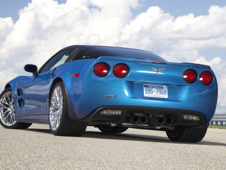 Black And Blue Corvette Sports Car