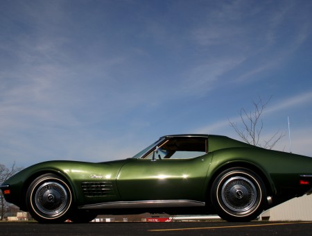 Green Corvette C3 On Road During Daytime
