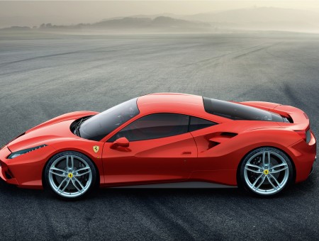 Red Ferrari Coupe Sports Car
