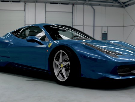 Blue Ferrari 458 Especiale