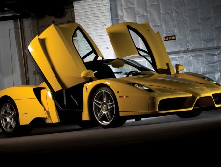 Yellow Ferrari Coupe