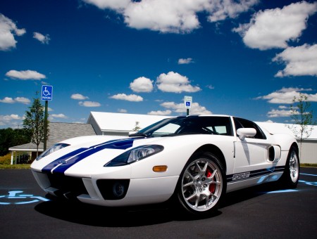 White And Blue Ford GT